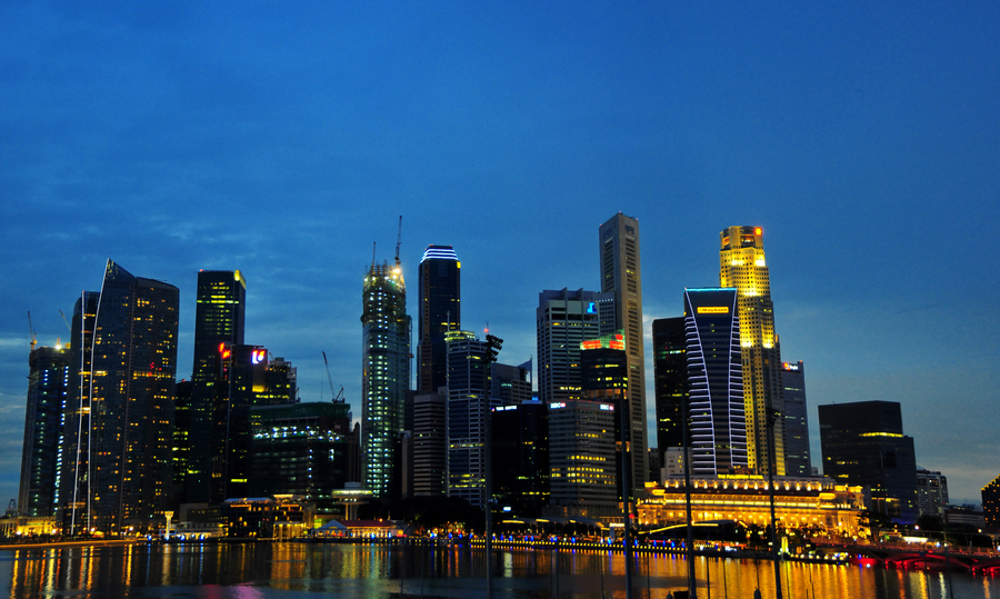 View of Financial District from Marina Bay - Singapore