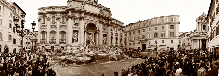 Millions throw a coin behind them in Trevi fountain hoping to come back to Rome.