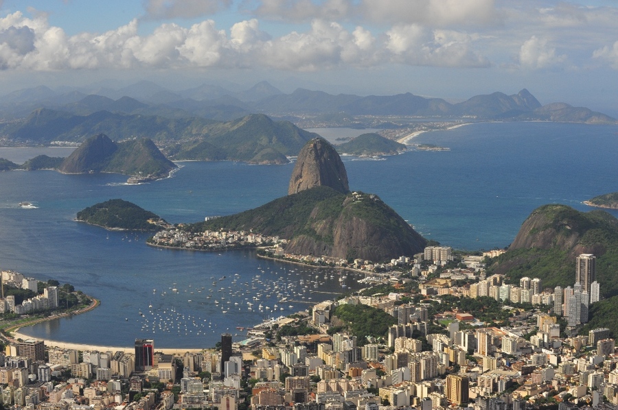 View of Botafogo Bay and Sugarloaf mountain from Corcovado