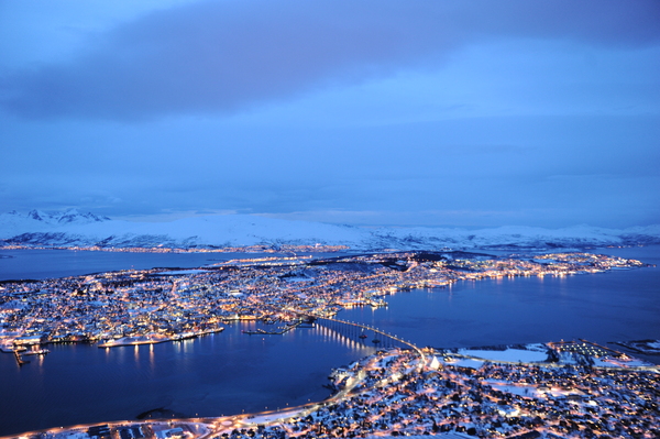 Tromso twilight from above
