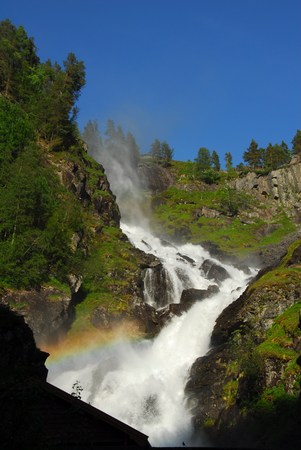 Rainbow in a waterfall